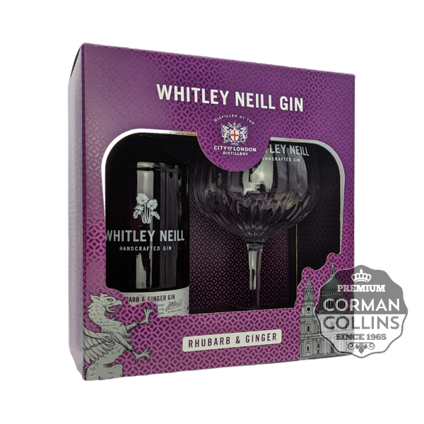 Image de GIN WHITLEY NEILL 70 CL 43° COFFRET+VERRE RHUBARB GINGER